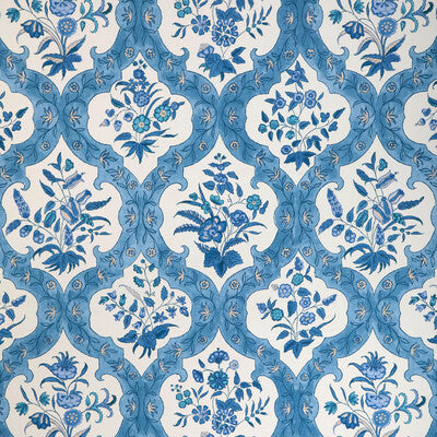 BRUNSCHWIG & FILS VENTOUX PRINT--BOTANICAL & FLORAL-DAMASK WHITE,INDIGO,BLUE   - P8023102.155.0