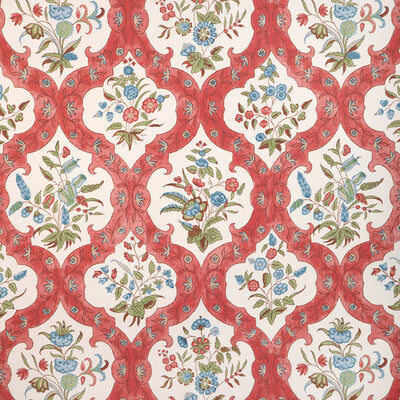 BRUNSCHWIG & FILS VENTOUX PRINT--BOTANICAL & FLORAL-DAMASK WHITE,RED,BLUE   - P8023102.195.0