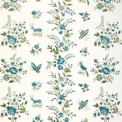 BRUNSCHWIG & FILS AUREL PRINT--ANIMAL/INSECTS-BOTANICAL & FLORAL WHITE,BLUE,GREEN   - P8023103.194.0