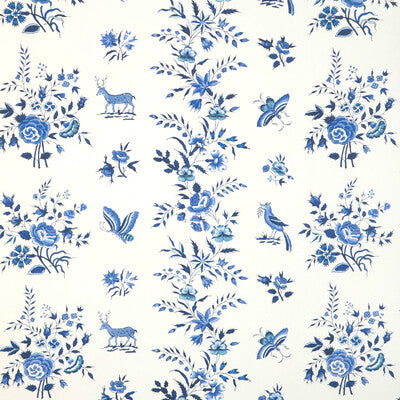 BRUNSCHWIG & FILS AUREL PRINT--ANIMAL/INSECTS-BOTANICAL & FLORAL WHITE,INDIGO,BLUE   - P8023103.550.0