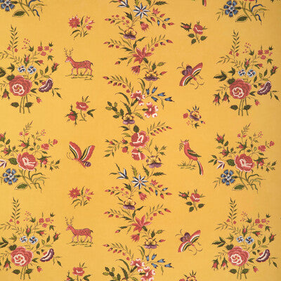 BRUNSCHWIG & FILS AUREL PRINT--ANIMAL/INSECTS-BOTANICAL & FLORAL GOLD,RED,MULTI   - P8023103.940.0