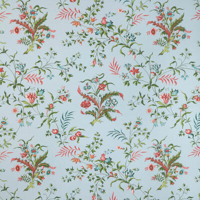 BRUNSCHWIG & FILS CHANCAY PRINT---BOTANICAL & FLORAL LIGHT BLUE,MULTI,MULTI   - P8023105.153.0