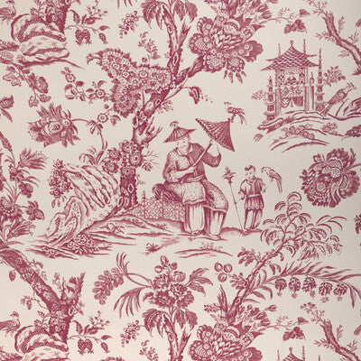 BRUNSCHWIG & FILS MARCEL PRINT--CHINOISERIE-TOILE WHITE,PLUM,PURPLE   - P8023106.10.0