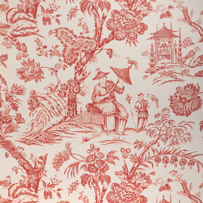 BRUNSCHWIG & FILS MARCEL PRINT--CHINOISERIE-TOILE WHITE,RED,   - P8023106.19.0