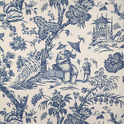 BRUNSCHWIG & FILS MARCEL PRINT--CHINOISERIE-TOILE WHITE,INDIGO,BLUE   - P8023106.50.0