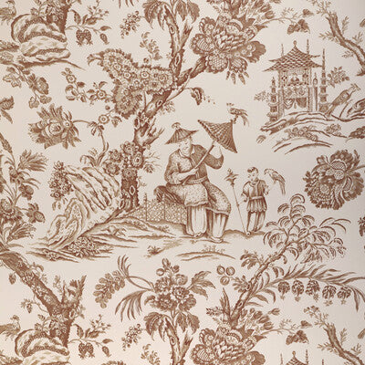 BRUNSCHWIG & FILS MARCEL PRINT--CHINOISERIE-TOILE WHITE,CHOCOLATE,BROWN   - P8023106.6.0