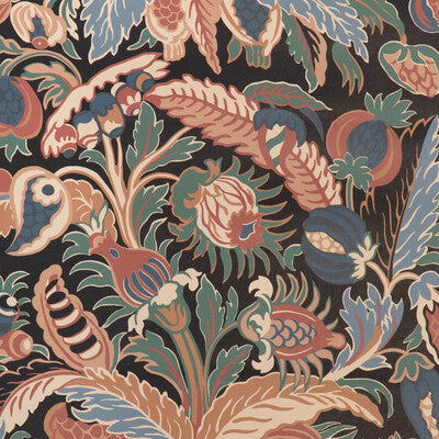 BRUNSCHWIG & FILS VILLARS PRINT---BOTANICAL & FLORAL BLACK,SAGE,   - P8023108.830.0