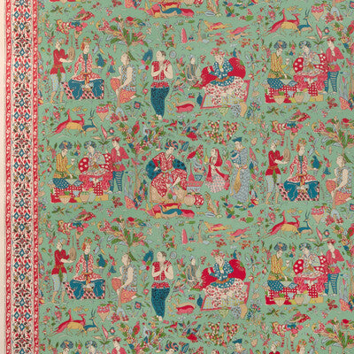 BRUNSCHWIG & FILS SHALIMAR PRINT--CHINOISERIE-TOILE RED,GREEN,BEIGE   - P8024100.319.0