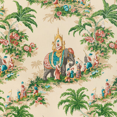 BRUNSCHWIG & FILS BEAUPORT PROMENADE PRINT--CHINOISERIE-TOILE RUST,BEIGE,GREEN   - P8024103.1624.0