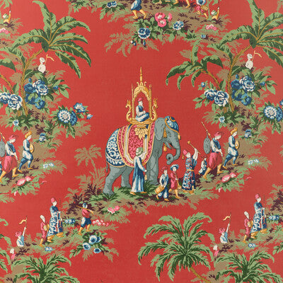 BRUNSCHWIG & FILS BEAUPORT PROMENADE PRINT--CHINOISERIE-TOILE RED,BLUE,GREEN   - P8024103.19.0