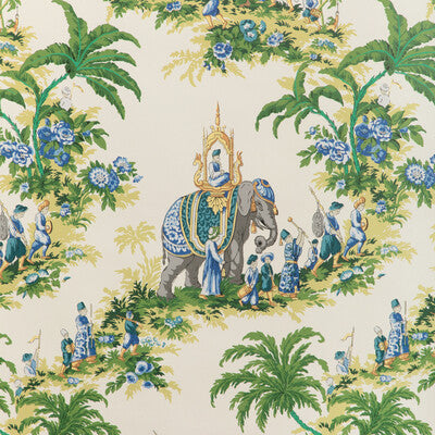 BRUNSCHWIG & FILS BEAUPORT PROMENADE PRINT--CHINOISERIE-TOILE GREEN,BLUE,BROWN   - P8024103.315.0