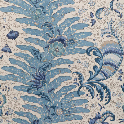 BRUNSCHWIG & FILS RIVIERE PRINT---BOTANICAL & FLORAL BLUE,WHITE,LIGHT BLUE   - P8024104.155.0