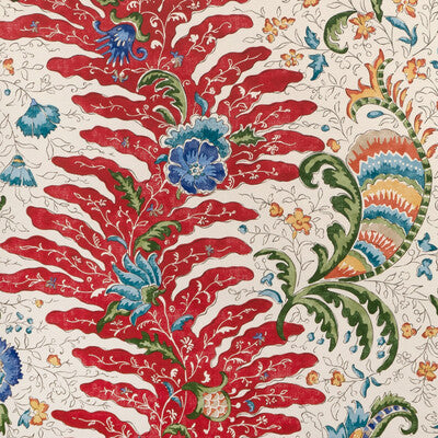 BRUNSCHWIG & FILS RIVIERE PRINT---BOTANICAL & FLORAL BLUE,RED,GREEN   - P8024104.913.0