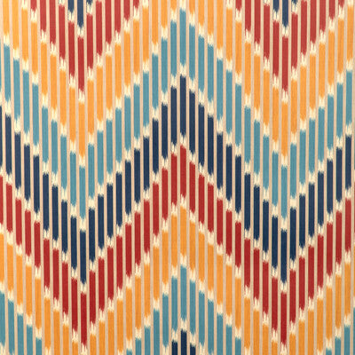 BRUNSCHWIG & FILS CASCADE PRINT--FLAMESTITCH-STRIPES RED,BLUE,GOLD   - P8024107.195.0