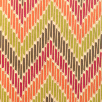 BRUNSCHWIG & FILS CASCADE PRINT--FLAMESTITCH-STRIPES ORANGE,RED,OLIVE GREEN   - P8024107.73.0