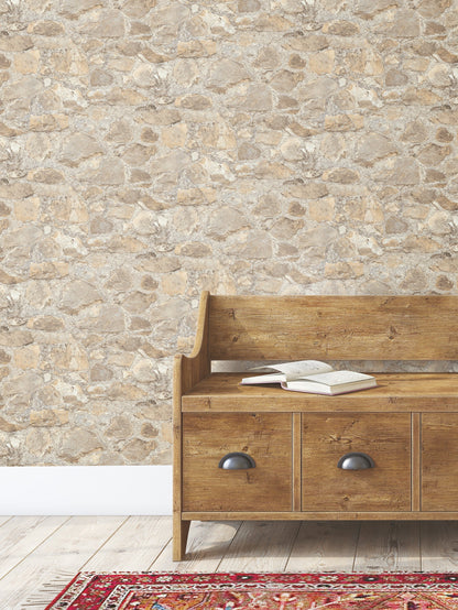 York Wallcoverings York Wallcoverings Field Stone Grasscloth Tan and Grey Wallpaper  Modern and Transitional Greys   - PA130904LW