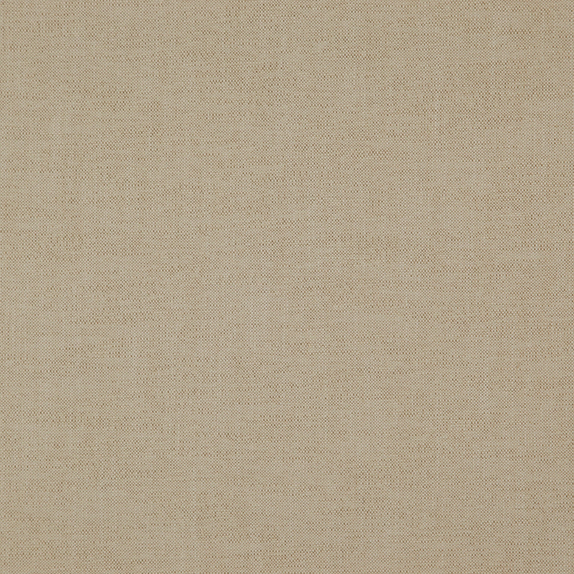 Beige woven fabric close-up with fine grid texture, linen-like textile for upholstery or garments.