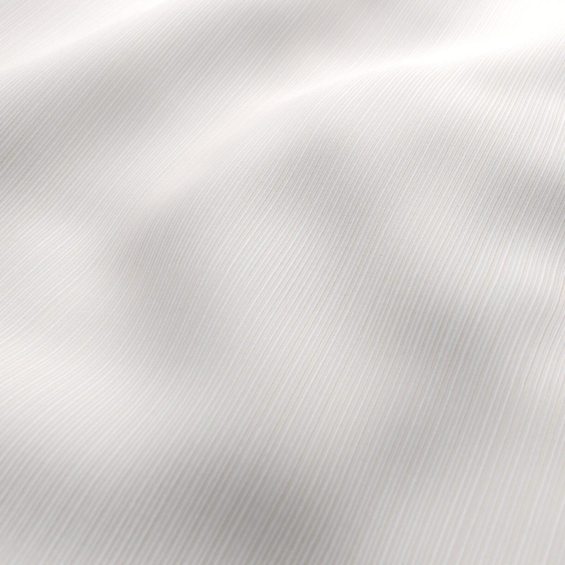 Outdoor fabric with a light beige and white stripe; close-up shows diagonal ribbing and a soft sheen.