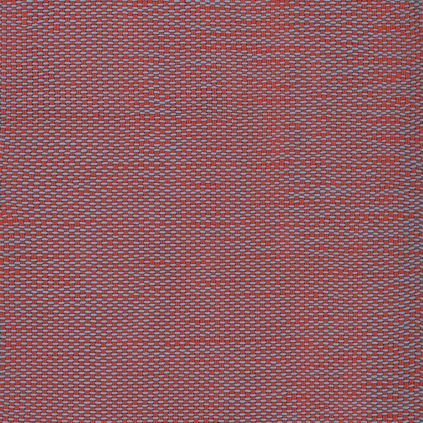 Red and blue woven fabric with a tiny check pattern; textured textile suited for apparel or upholstery.