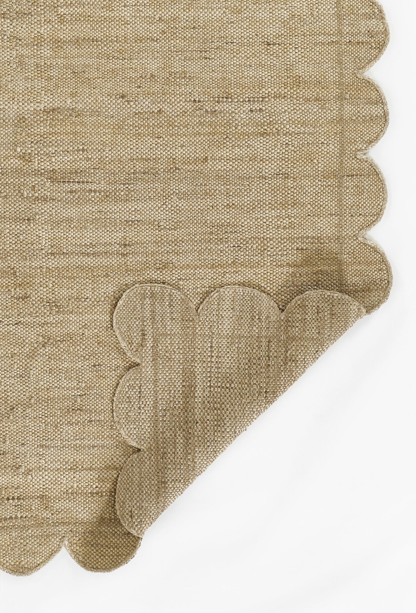 Natural beige rug runner with woven texture, 2'6" x 8'.