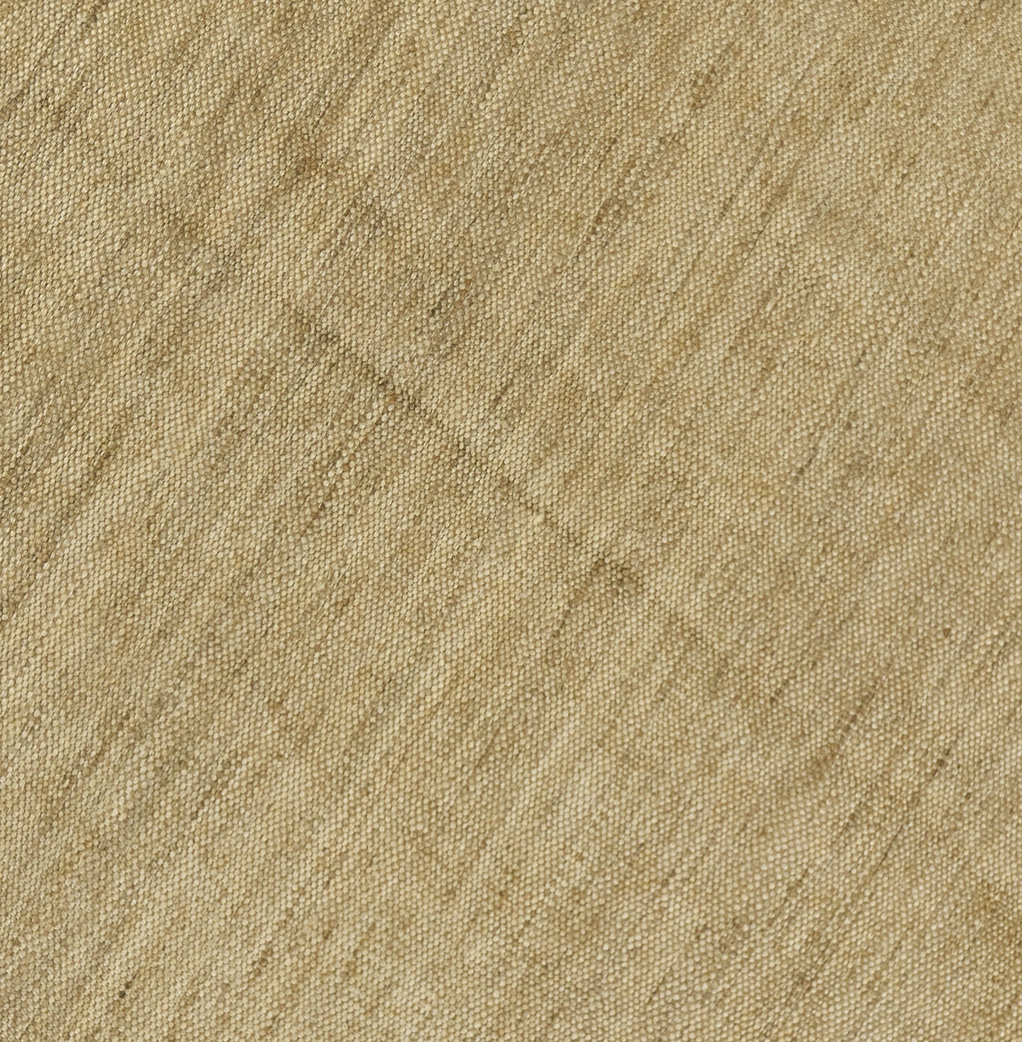 Close-up of natural beige linen-like woven fabric with diagonal weave pattern.