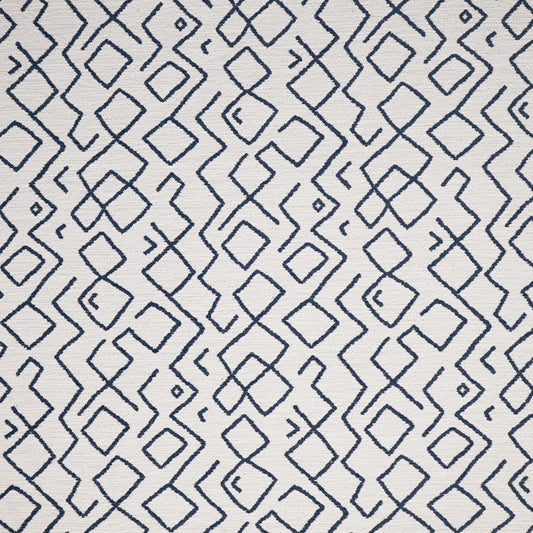 JF Fabrics Inside Out PASSPORT 66 Fabric Geometric,Texture,Contemporary Blue, White  Jacquard, Boucle, Outdoor - 9030666 J9211