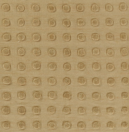 Taupe textured fabric with evenly spaced raised dot pattern in a woven jacquard style.
