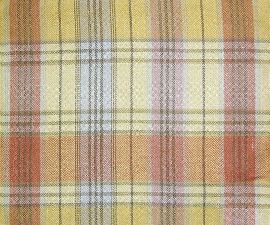 SCALAMANDRE OUTLET  FABRIC PRESIDIO PLAID  FABRIC CORAL   - PB 00223301