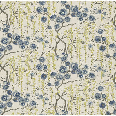 KRAVET BASICS PRINT  BLUE,CELERY,BEIGE   - PEONYTREE.523.0