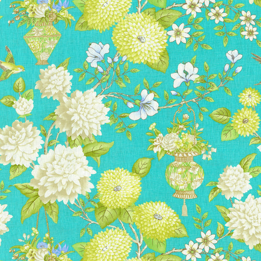 JF Fabrics PICCOLO 64 Fabric Traditional,Transitional,Contemporary,Floral Blue  Linen,Print,Linen Texture - 5731864 J6931
