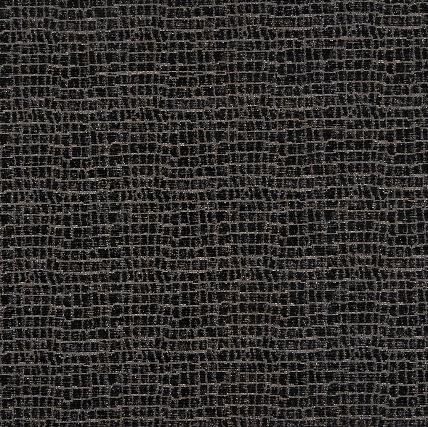 Dark chenille fabric texture, charcoal black.