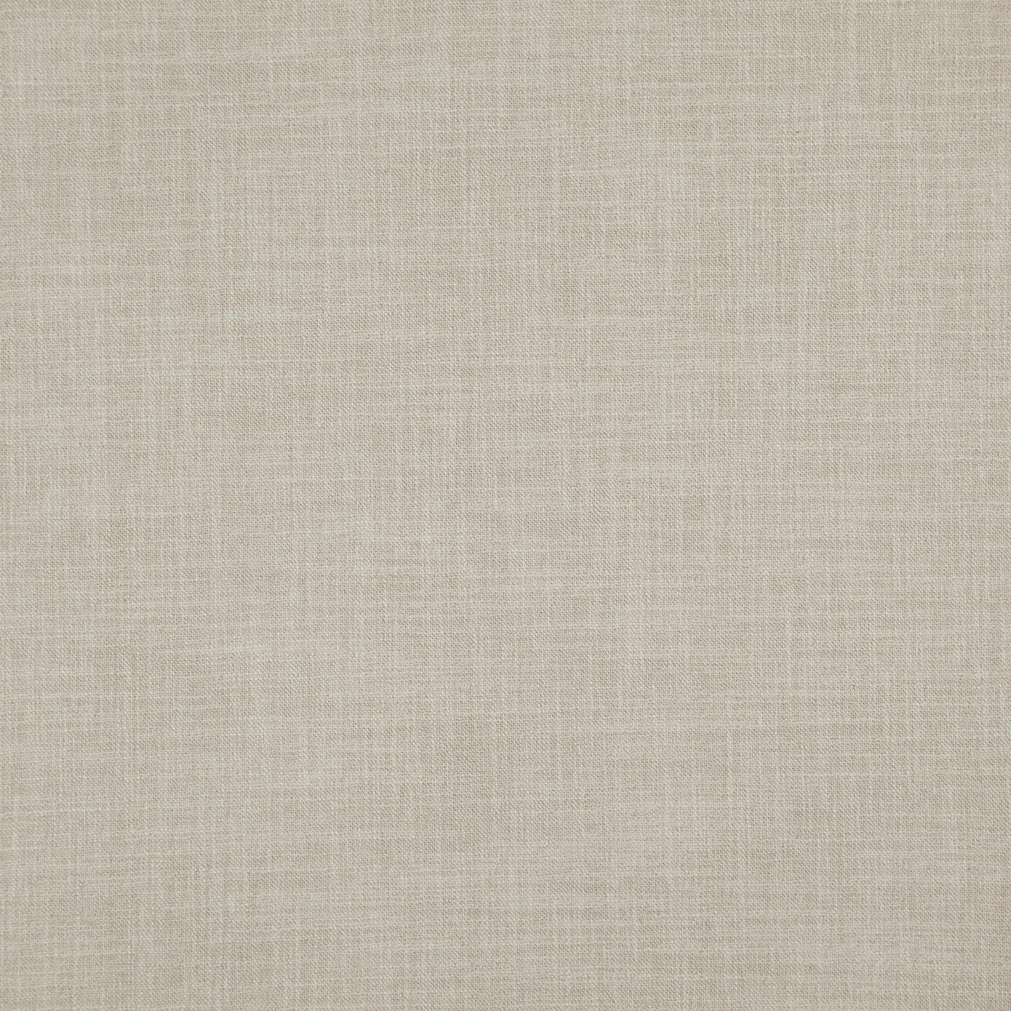 Beige linen fabric texture swatch with woven crosshatch pattern, neutral home decor look.