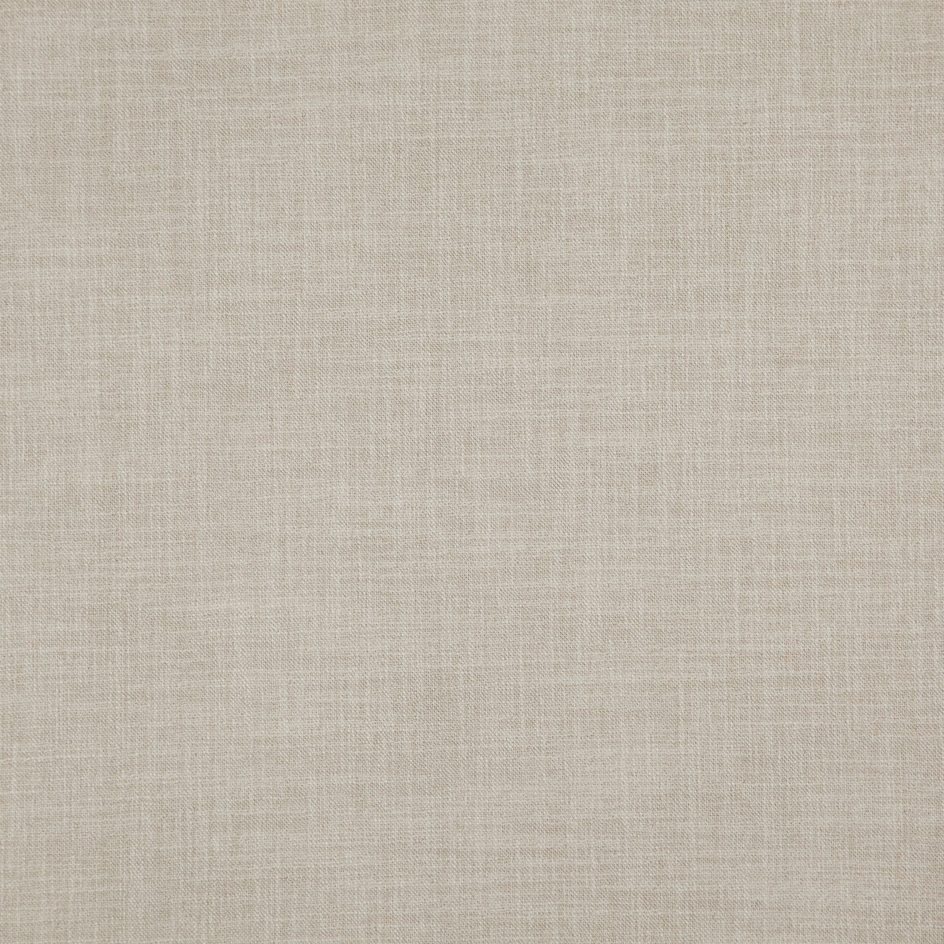 Beige linen fabric texture swatch with woven crosshatch pattern, neutral home decor look.