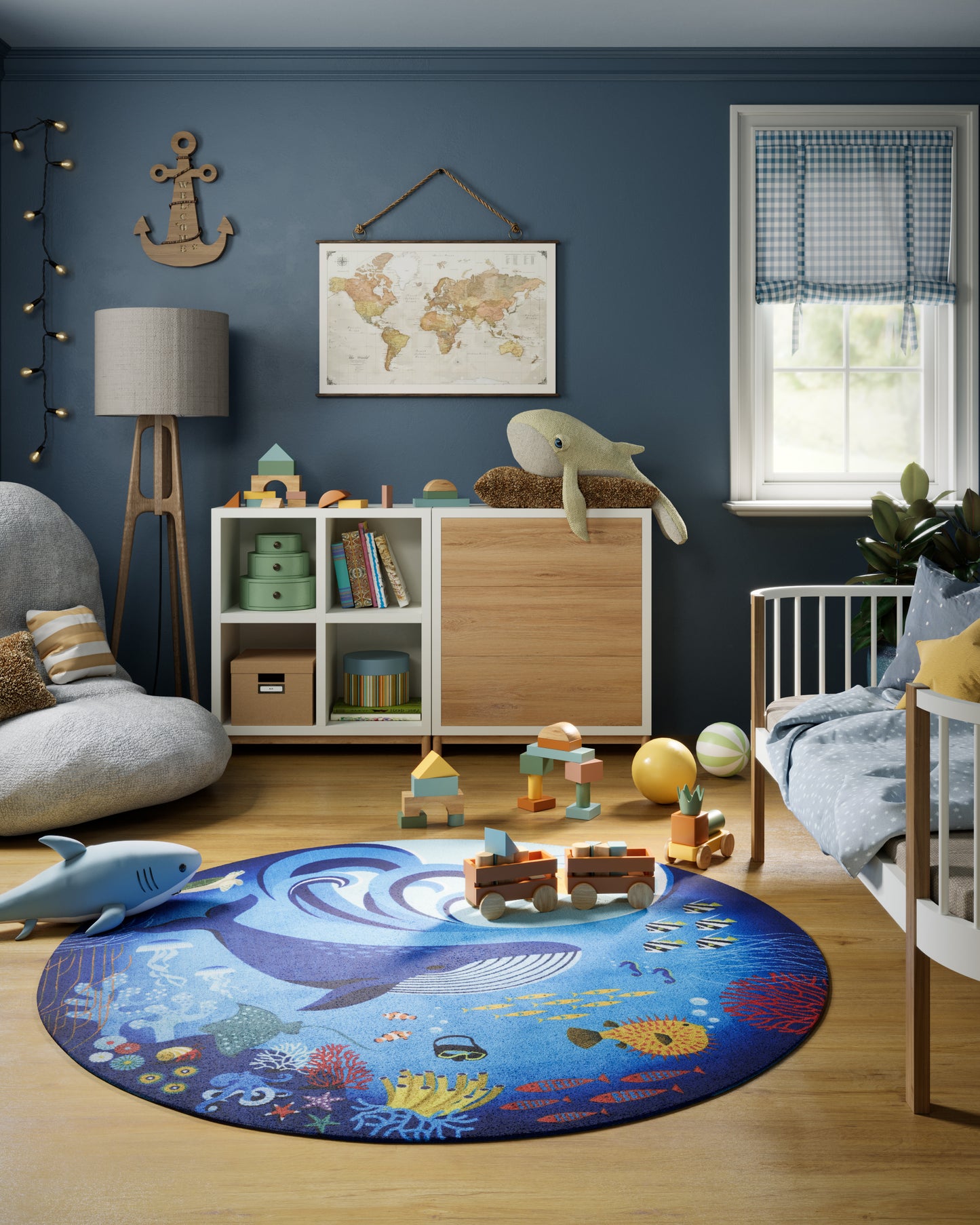 Momeni Rugs   Playground 6' Round    - PLAYGPLY-3BLU600R