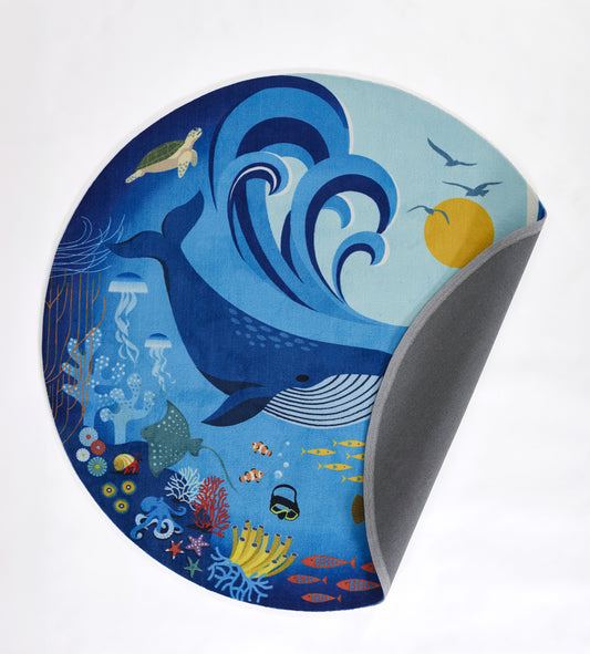 Momeni Rugs   Playground 4' Round    - PLAYGPLY-3BLU400R