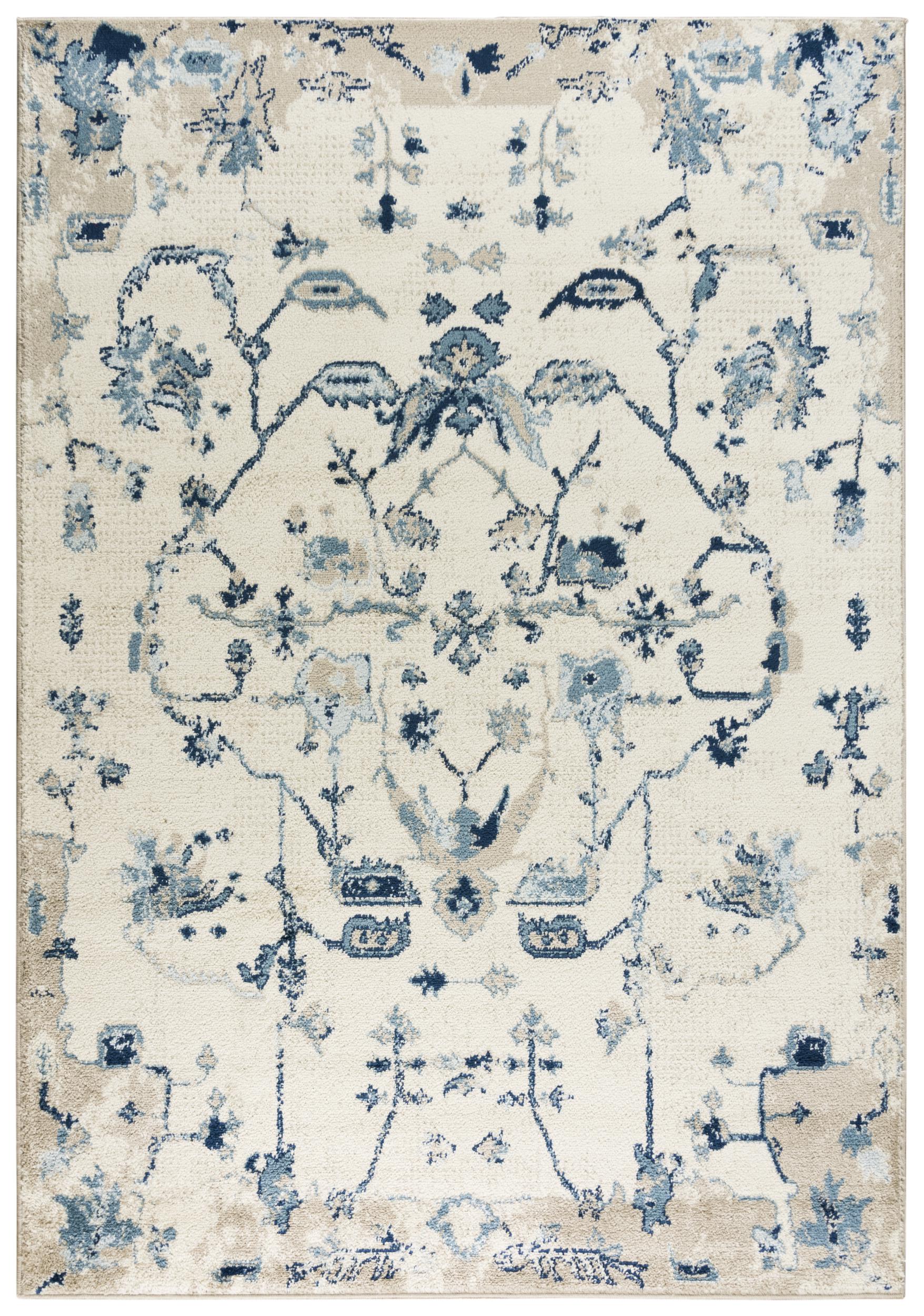 Traditional area rug, 5' x 7', with an intricate pattern.