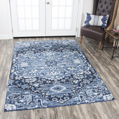 Traditional 3' x 5' rug with a decorative pattern.