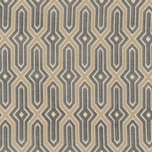 STOUT TEXTILES  UPHOLSTERY,CHENILLE TRANSITIONAL,, GEOMETRIC STEEL   - POIS-2