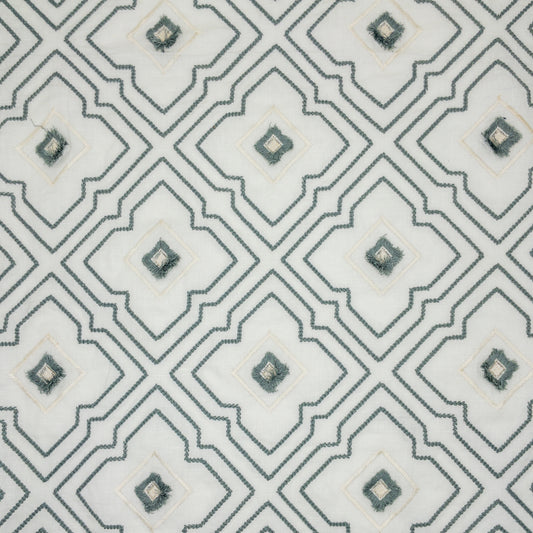 STOUT TEXTILES  DRAPERY,EMBROIDERIES TRANSITIONAL,, DIAMOND TURQUOISE   - PONG-1