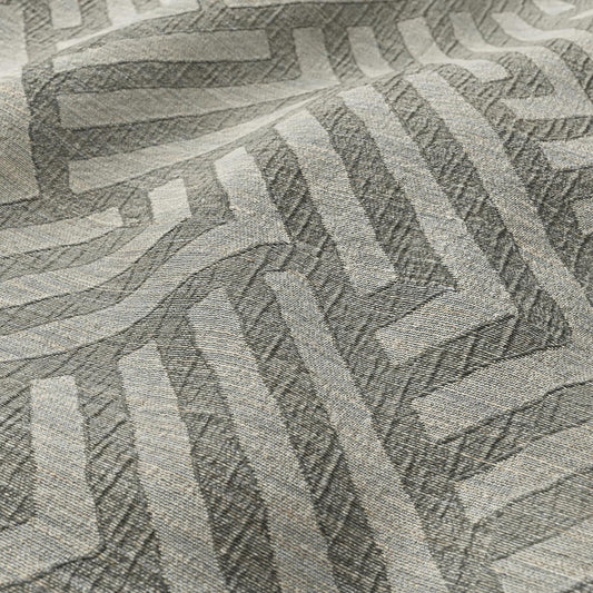 JF Fabrics PORTRAIT 97 Fabric Texture, Geometric Black, Grey, Cream  Wide Width, Sheer, Jacquard - 8933597 J9001