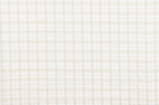 SCALAMANDRE OUTLET  FABRIC CRAWFORD CHECK SHEER  FABRIC NATURAL   - PQ 00011879