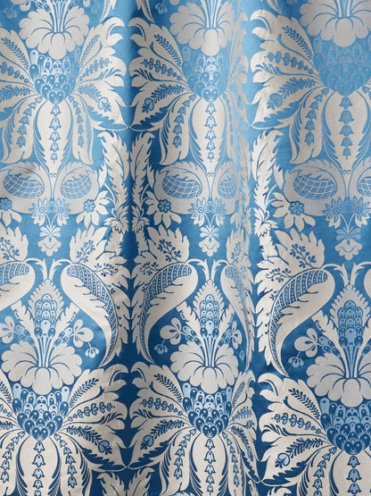 SCALAMANDRE  ESTATE DAMASK FABRIC BLUE JAY   - PQ 00021865 NEW SKU # PQ18650002