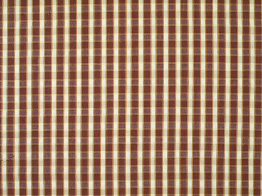 SCALAMANDRE OUTLET  FABRIC CHECKMATE  FABRIC MAROON, GOLD   - PQ 00031253