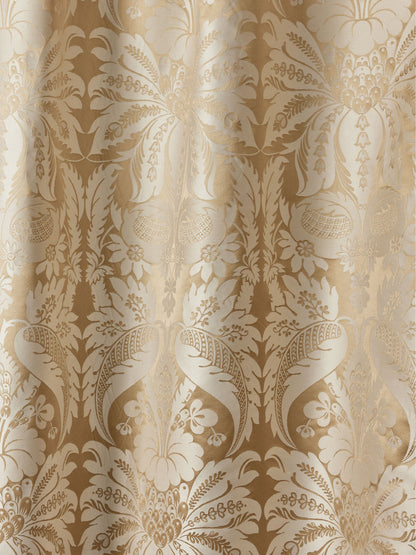 SCALAMANDRE  ESTATE DAMASK FABRIC TRAVERTINE   - PQ 00041865 NEW SKU # PQ18650004