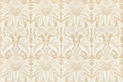 SCALAMANDRE  ESTATE DAMASK FABRIC TRAVERTINE   - PQ 00041865 NEW SKU # PQ18650004