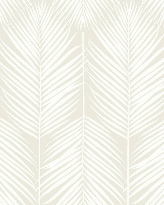 Seabrook Designs Prepasted Online Palm Silhouette Prepasted Botanical Coastal Beige Matte Sidewall - PR11405