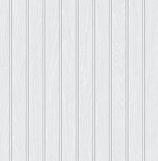 Seabrook Designs Prepasted Online Faux Beadboard Prepasted Wood Farmhouse Grey Matte Sidewall - PR11800