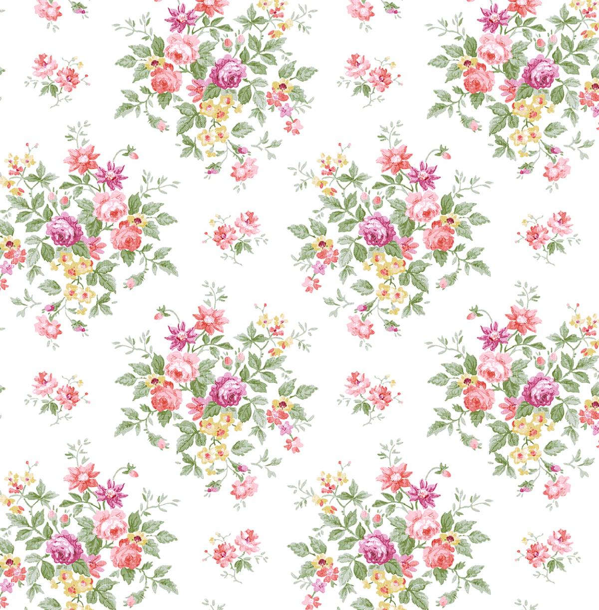 Seabrook Designs Prepasted Online Floral Bouquet Prepasted Floral Traditional Multicolored Matte Sidewall - PR12601