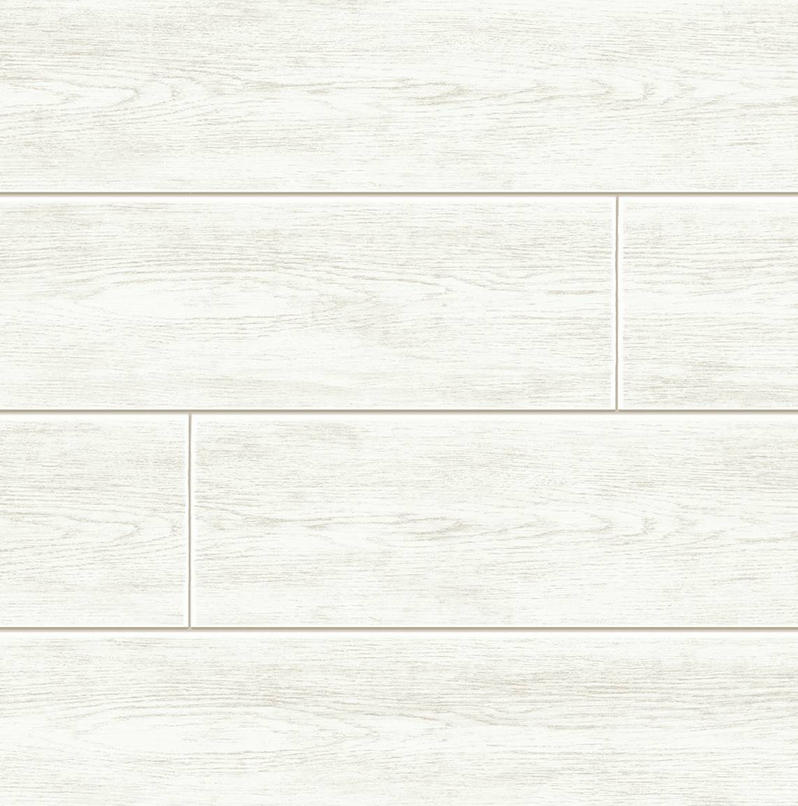 Seabrook Designs Prepasted Online Coastal Faux Shiplap Wood Coastal Off-White Matte Sidewall - PR13000