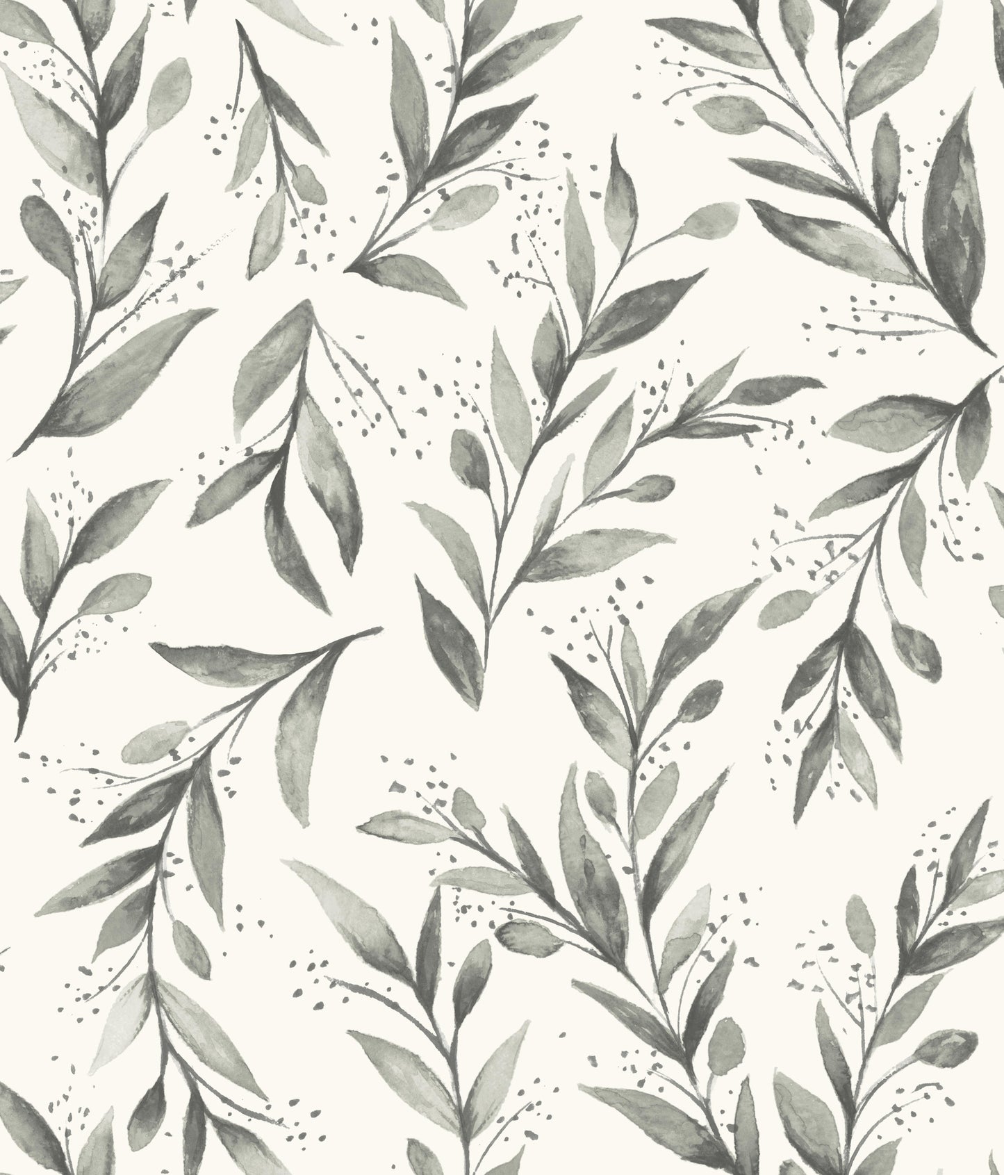 York Wallcoverings York Premium Peel + Stick Magnolia Magnolia Home Olive Branch Charcoal Peel and Stick Wallpaper  Botanical Greys  Wallpaper - PSW1003RL